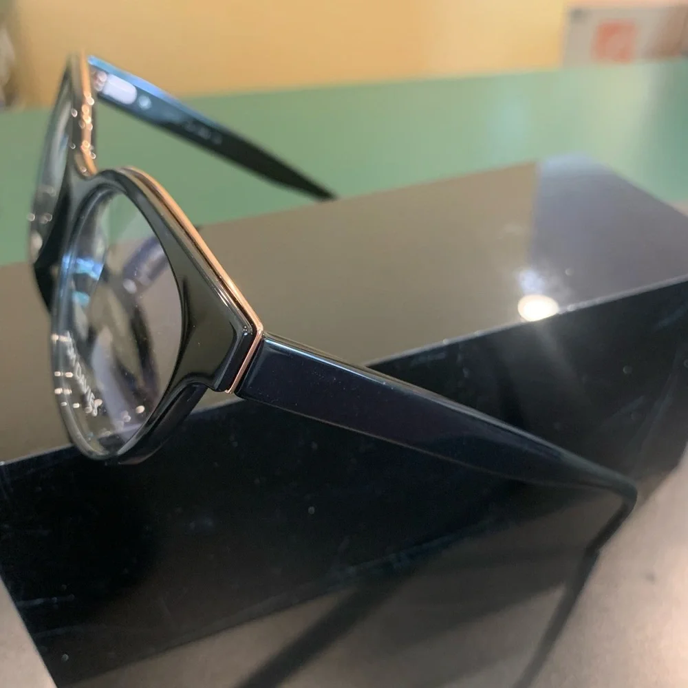 TOM DAVIES TD705 Col 2056 Black  And Gold 51mm Ladies Cateye Glasses